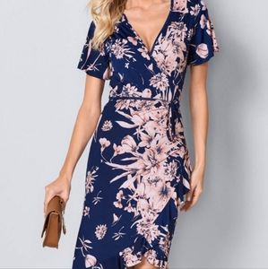 Navy and pink dress